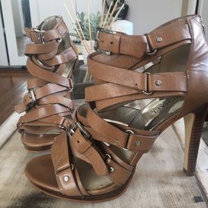 Michael Kors — Strappy Leather Heels - Sz 9